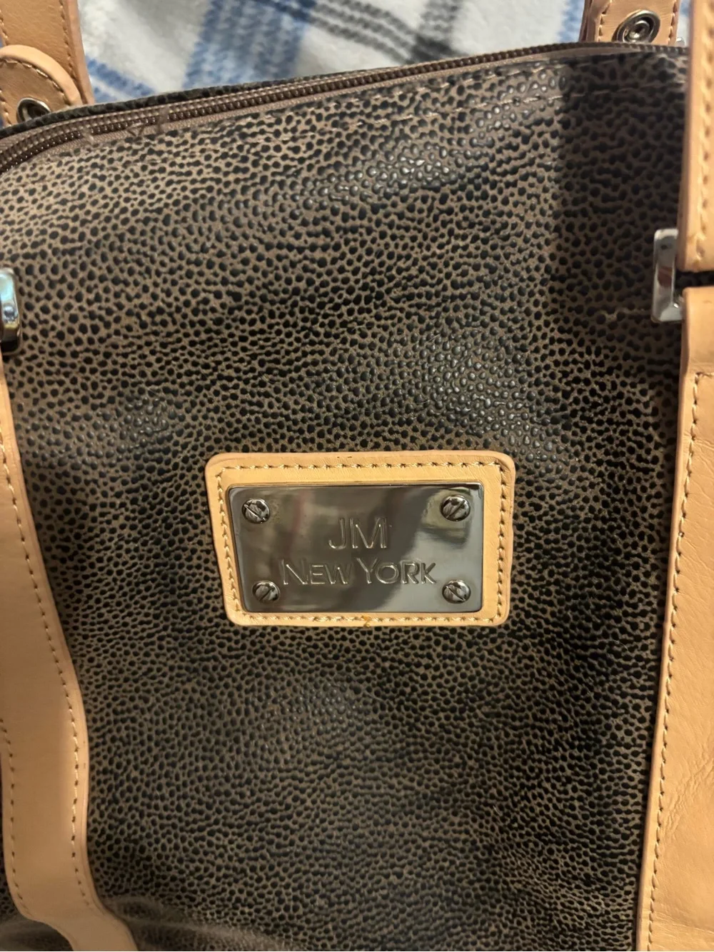 Men's Brown Duffel Bag with Tan Trim